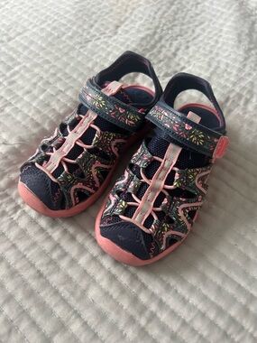 George Navy and Pink Floral Active Sandals for Kids